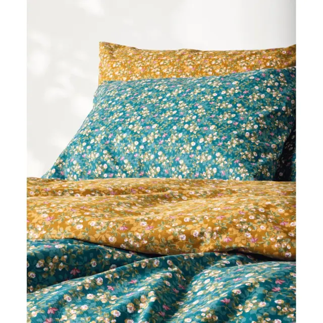 Πάπλωμα Υπέρδιπλο Kentia Fay Petrol-Mustard-Green-Pink 220x240 2