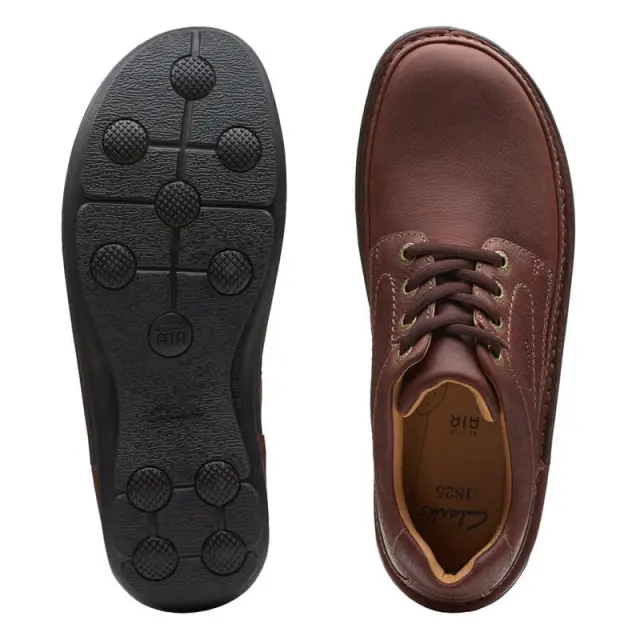 Clarks Nature Three Mahogany Mahogany Leather - 42.5