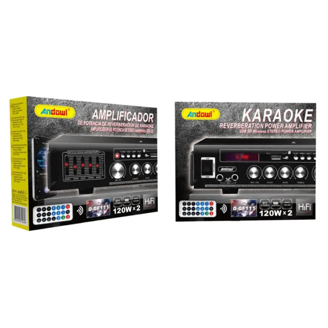 Andowl Ενισχυτής με λειτουργία Karaoke 120Wx2 HiFi Q-GF111 - Karaoke Reverberation Power Amplifier 075765