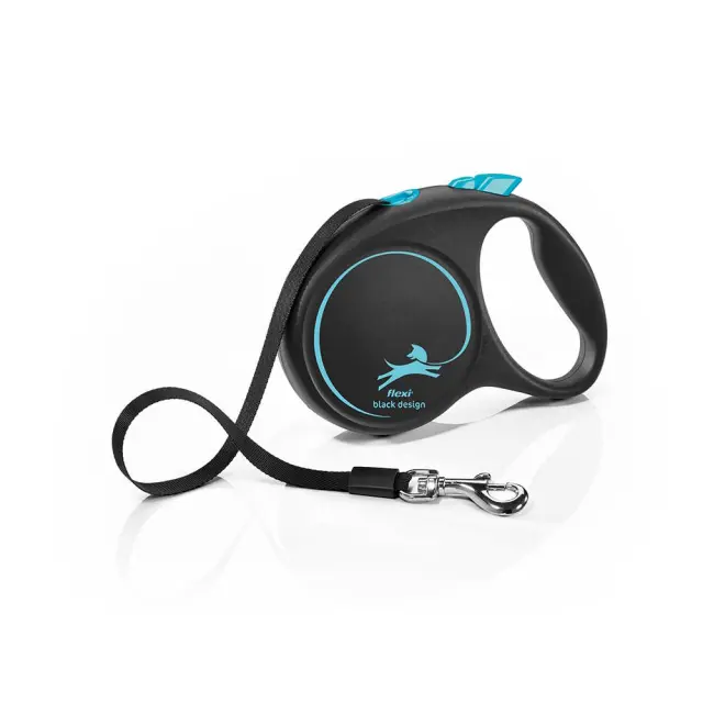 Flexi Black Design Πτυσσόμενο Λουρί/Οδηγός Σκύλου Ιμάντας Μπλέ 5m Μπλε - M 2