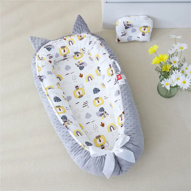 Βρεφική Φωλιά 53x88 Με Μαξιλάρι 18x23 Beauty Home Art 5343 Σιέλ 100% βαμβακερό 2