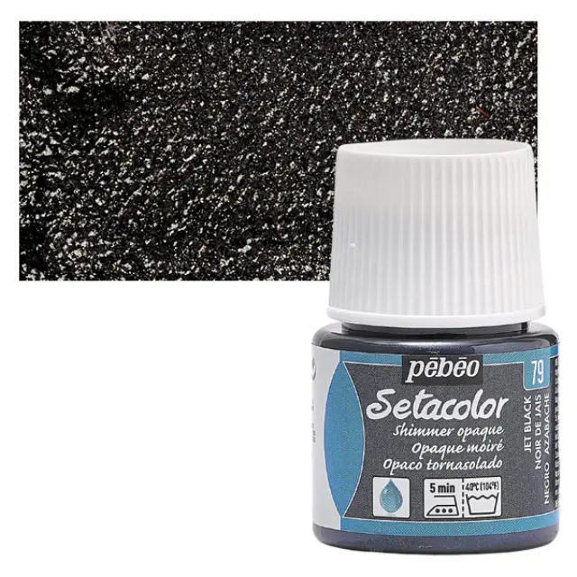 Pebeo Χρώμα Υφάσματος Setacolor Opaque - 79 Jet Black Shimmer - 45ml