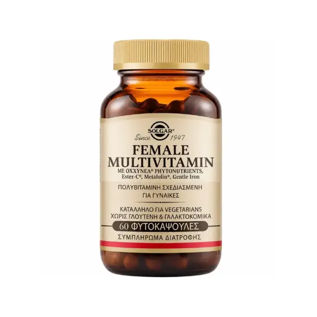 Solgar Female Multivitamin Πολυβιταμίνη Σχεδιασμένη Για Γυναίκες 60 Φυτοκάψουλες