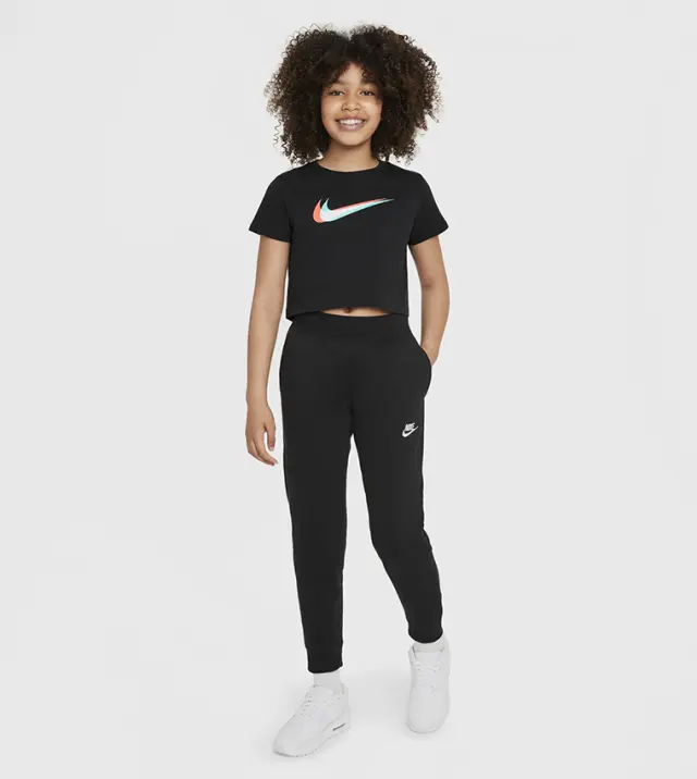 Nike Sportswear Cropped Tee Παιδικό Crop Top Κοντομάνικο DM4697-010 Μαύρο - L-150cm 2