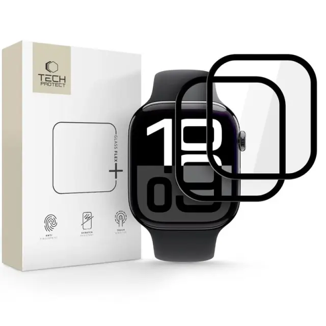 Tech-protect Glass Flex+ 2-pack Apple Watch 10 / 11 (46 Mm) Black