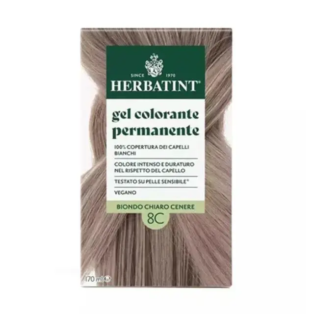 Herbatint Permanent Gel Βαφή Μαλλιών Χωρίς Αμμωνία 8c Ξανθό Ανοικτό Σταχτί 170ml