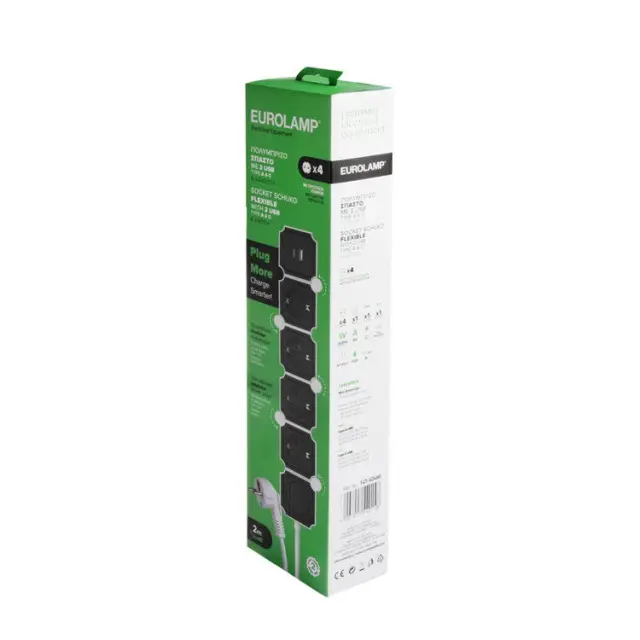 Πολύπριζο 4 Θέσεων με USB Type A & C 20W PD QC3.0 και Καλώδιο 2m με Διακόπτη Άσπρο Άσπρο/Μαύρο Μαύρο 2