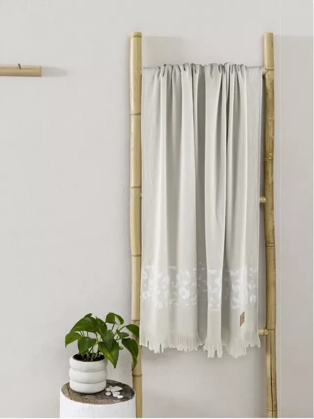 Πετσέτα Θαλάσσης 90x160 Nima Leona Beige 100% βαμβακερό