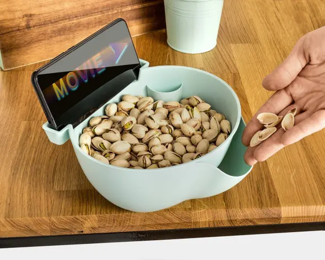 Lazy Snack Bowl Τεμπέλικο Μπολ με Βάση για Κινητό- Μέντα (20x20x9) OEM 2