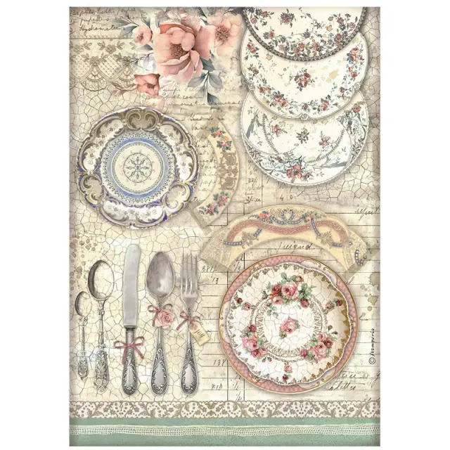 Ριζόχαρτο ντεκουπάζ Stamperia 21x29cm A4, Brocante Antiques, Ceramic plates