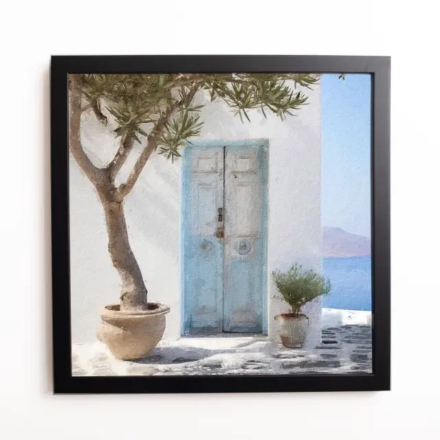 Θέμα (island 12 ) 1 Κάδρο 37x37cm κορνίζα ξύλινη χρώμα μαυρο θέμα με πλαστικοποίηση (Κ 2033/3+12 island)