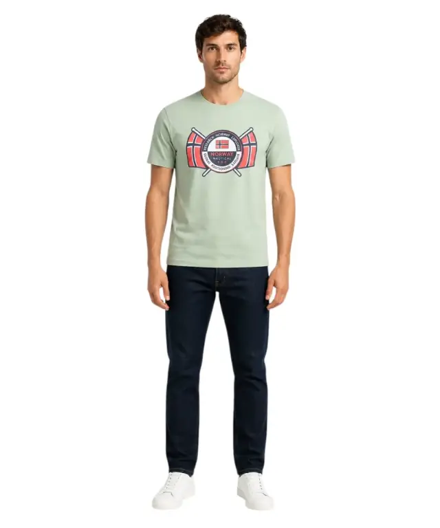 Norway Nautical School - Ανδρικό T-shirt Κοντομάνικο 856028-SAILOR Πράσινο Ανοιχτό