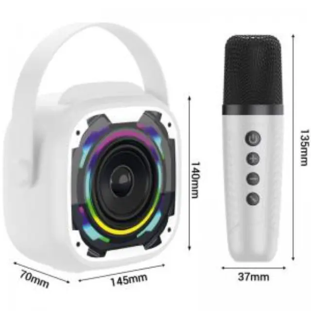 Φορητό Ηχείο Bluetooth Blavec WS-08 Karaoke Idol με 2 Μικρόφωνα 8W Λευκό N71055 3