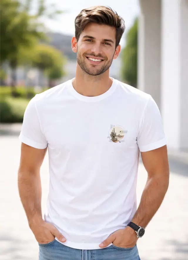 T-shirt Noshame® Λευκό με τύπωμα - 152626 - XXL