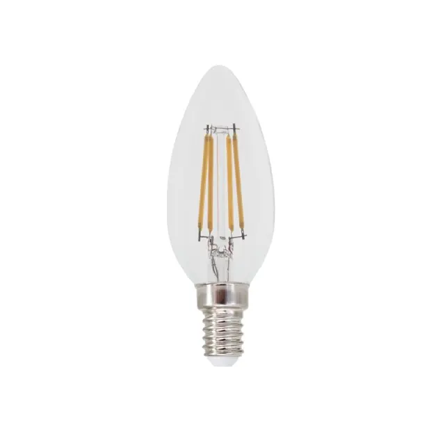 FILAMENT LED C35 4W 4000K 230V AC 490LM RA80 30000HRS 360° 1xE14 / FLAM4NW