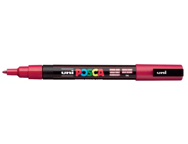 Μαρκαδόρος Σχεδίου Uni Posca PC-3M με πάχος μύτης 0.9-1.3mm - Dark RedPC-3M(E) - ΣKOYPO KOKKINO