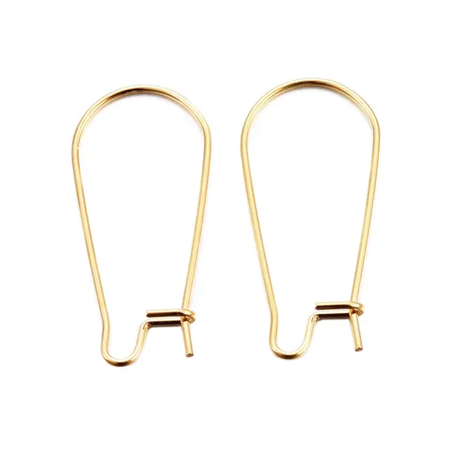 Σκουλαρίκι Kidney 33x12x0.7mm Ανοξείδωτο Ατσάλι 304 Golden - 10τεμ