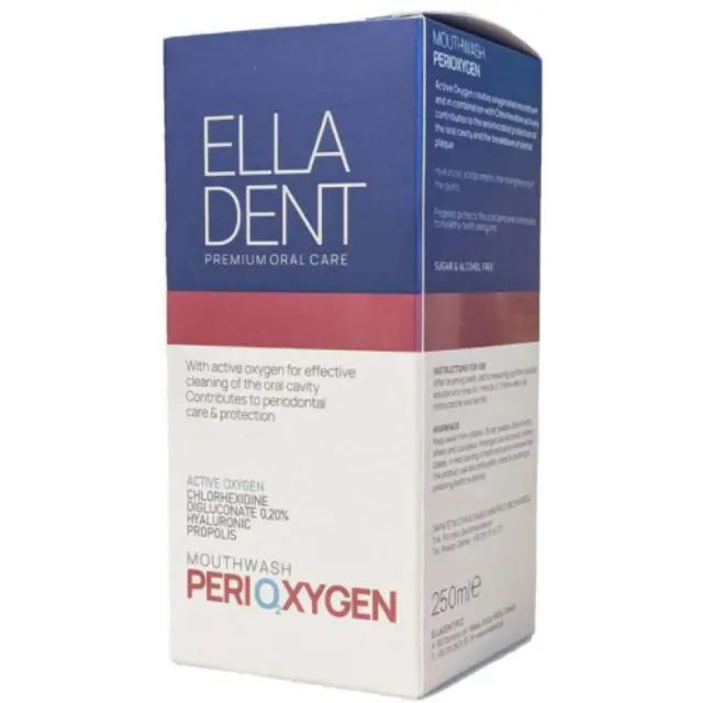 EllaDent PeriOxygen Στοματικό Διάλυμα με Ενεργό Οξυγόνο, Χλωρεξιδίνη, Υαλουρονικό Οξύ & Πρόπολη 250ml 2