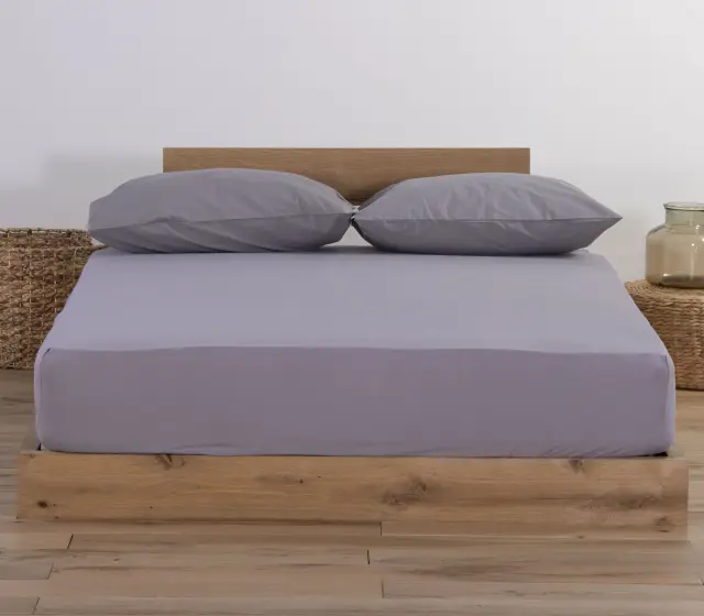 Nef-Nef Homeware Κατωσέντονο Μακό Διπλό Με Λάστιχο Jersey Χωρίς Μαξιλαροθήκες 140x200+30 Light Gray