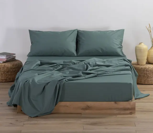Σεντόνι Μεμονωμένο Με Λάστιχο Βαμβακερό Basic Green Σε 5 Διαστάσεις Nef-Nef 120x200+30