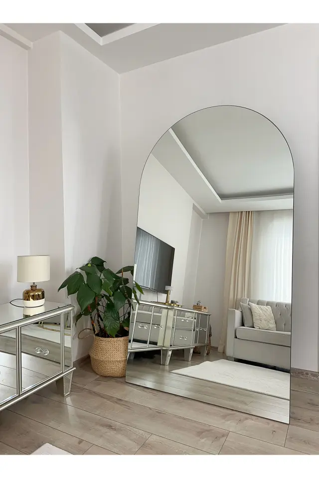 Stewehome Οβάλ επιδαπέδιος καθρέφτης χωρίς πλαίσιο Λευκό 180x100 cm