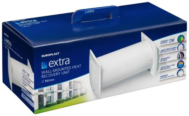 Europlast EER100SA Ανθρακί - Εναλλάκτης Θερμότητας Αέρα με Διακόπτη τοίχου 3