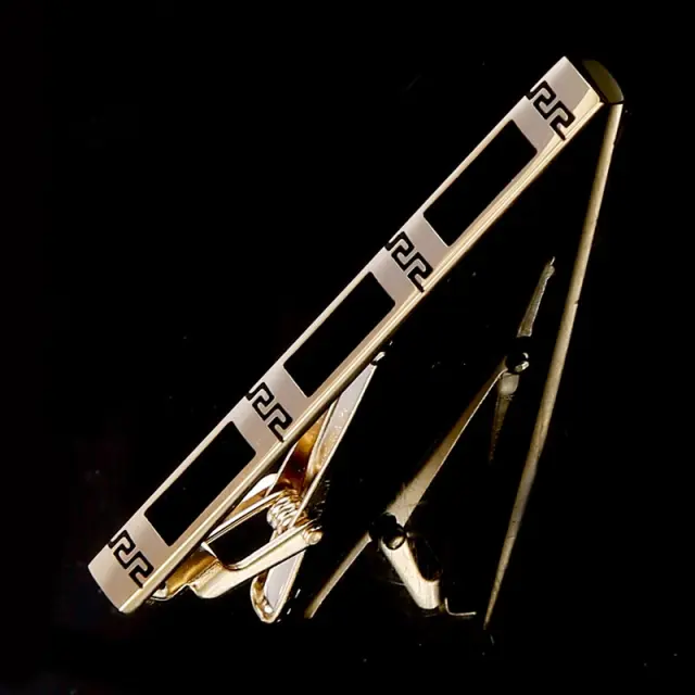 Χρυσαφί Μαύρο Κλιπ Γραβάτας 6 cm με Σμάλτο – LGD-TC/62/ENAMEL 2