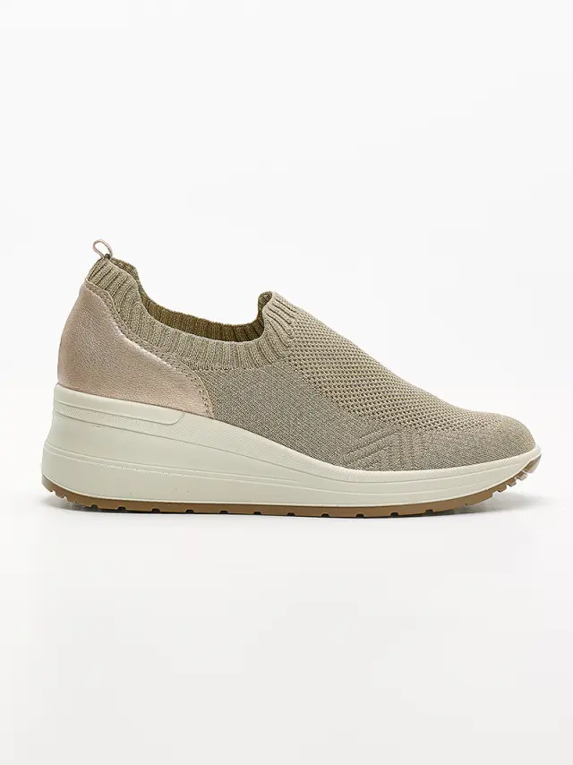 Imac Μοκασίνια-Loafers Γυναικείο ύφασμα Flyknit/δέρμα Μπεζ IMA/555720 TAUPE 3