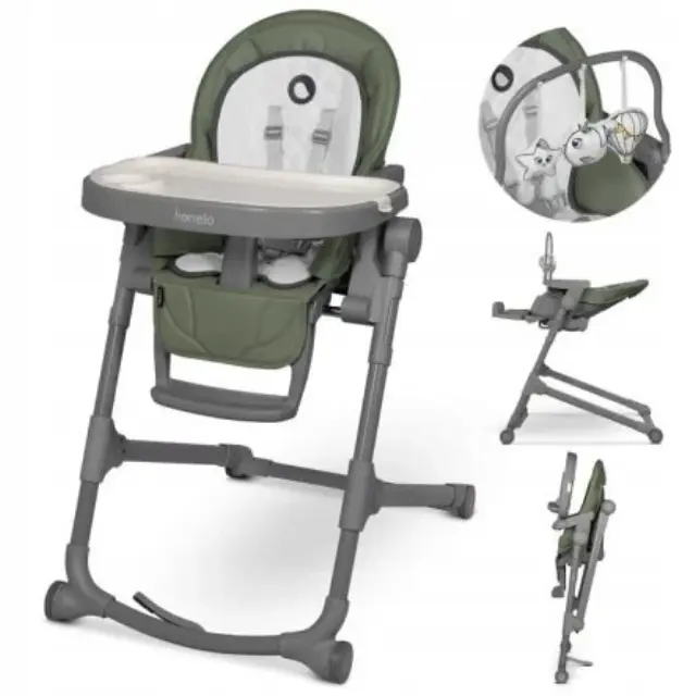Lionelo Cora Plus Καρεκλάκι φαγητού 2 σε 1 Olive Green