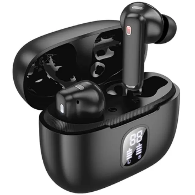 Borofone In-ear Bluetooth Handsfree Ακουστικά με Θήκη Φόρτισης Μαύρα FQ7