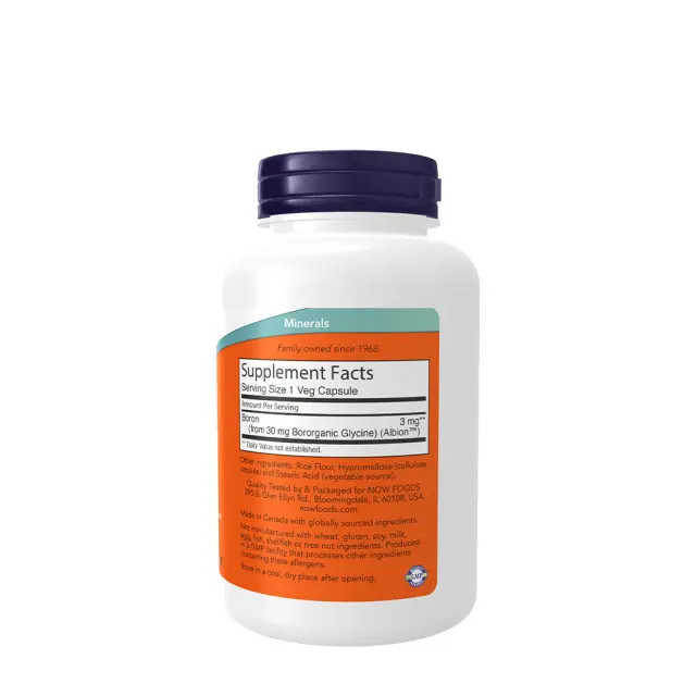 Now Foods Boron 3 mg 250 Veg Capsules 2