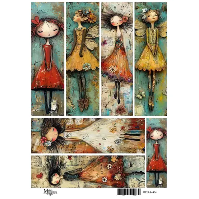 Ριζόχαρτο Maja's Memories, 22.5x32cm για λαμπάδες, Νεραϊδένια κορίτσια, MDRA4404