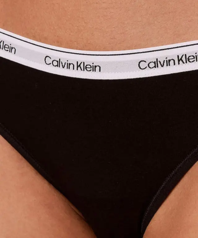 Calvin Klein - Γυναικείο Slip 3 Pack Icon Logo LV00QD5207-H03 Μαύρο/Γκρί/Fantasia 3