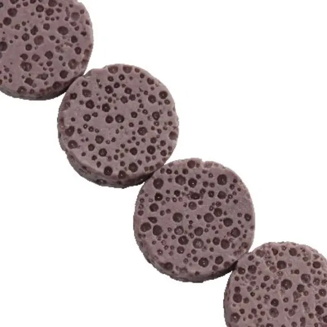 Χάντρα Dyed Amethystine Lava Coins 15x8mm ~26τεμ