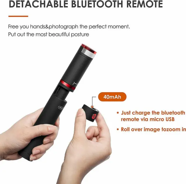 Ezra BST01 Selfie Stick Τρίποδο Κινητού με Bluetooth Μαύρο 2