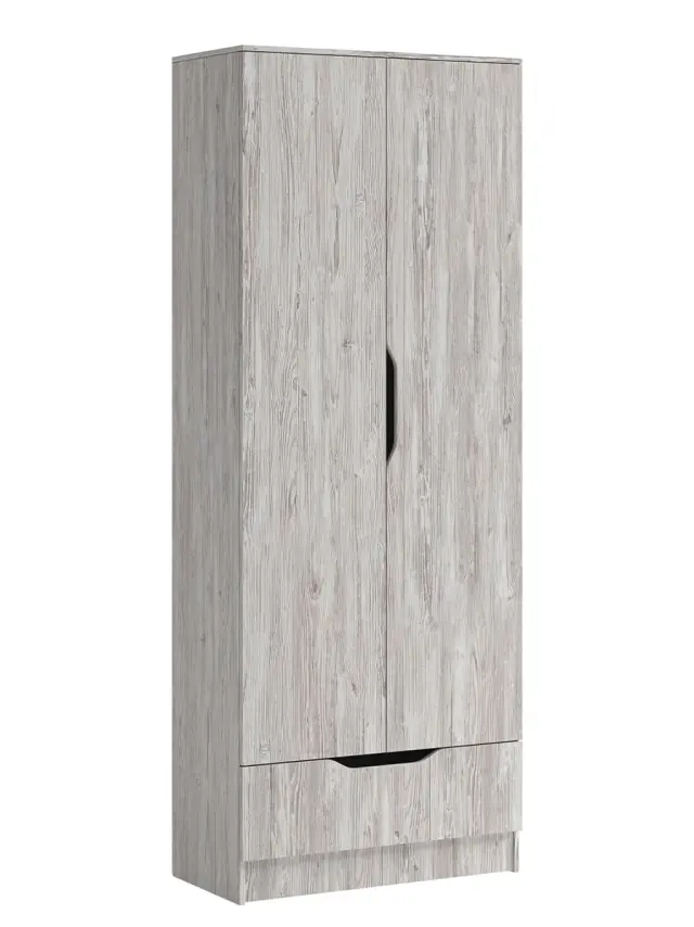 Δίφυλλη Ντουλάπα Γκρι DIVONI 80x50x210cm