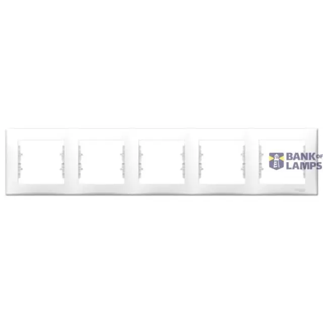 Sedna - horizontal 5-gang frame - white