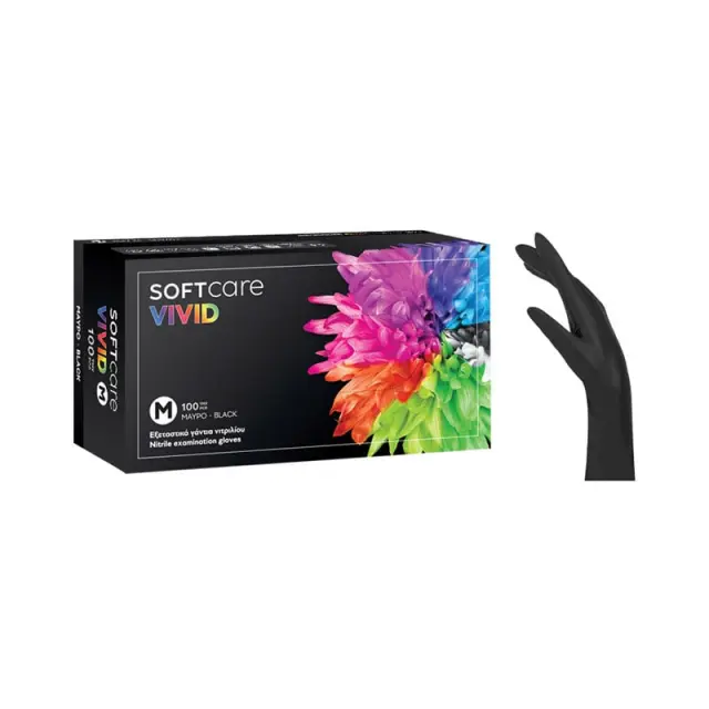 Soft Care Vivid Γάντια Νιτριλίου Μαύρο 100τεμ