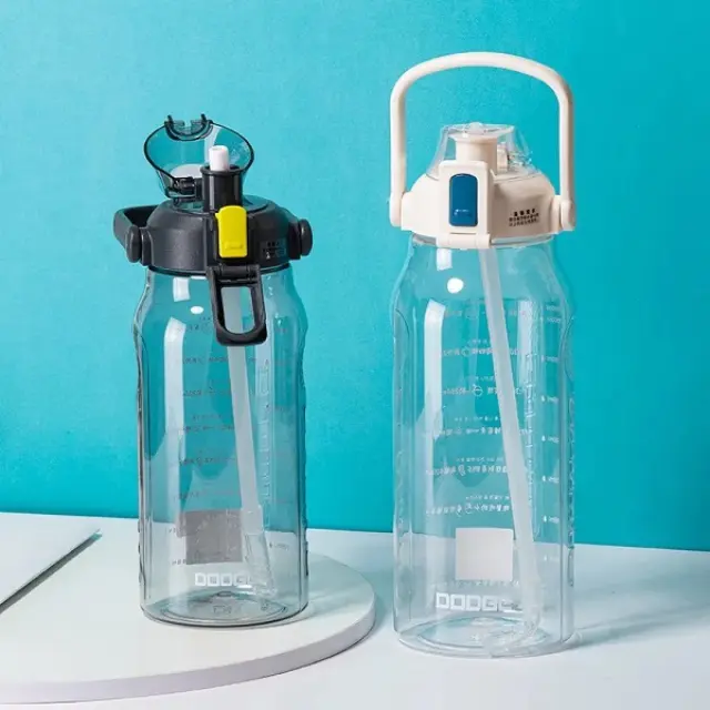 Φορητό παγούρι πλαστικό με καλαμάκι - 1500ml - 831622 - Purple 2