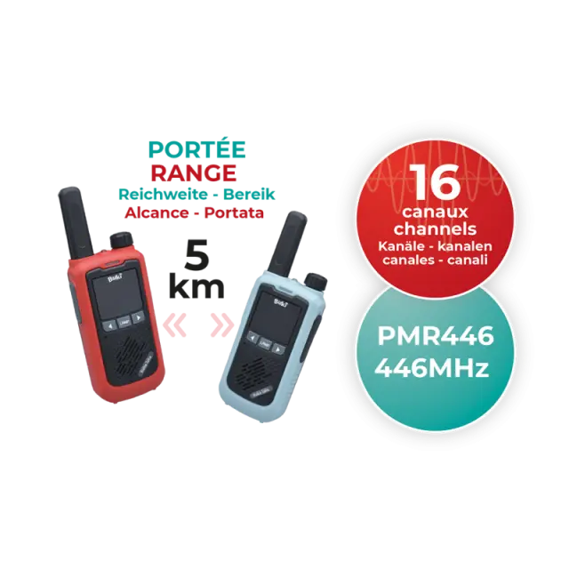 Buki France Επαναφορτιζόμενα Walkie Talkie – Εμβέλεια 5km – 16 Κανάλια (8+ ετών) TW05 3