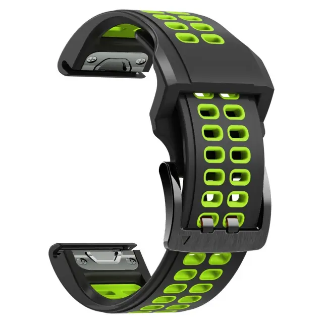 Two-Hole Λουράκι για Fenix 3/5x/3hr/5x Plus/6x/6x Pro/7x/8/9 (51mm)-Black/Green OEM
