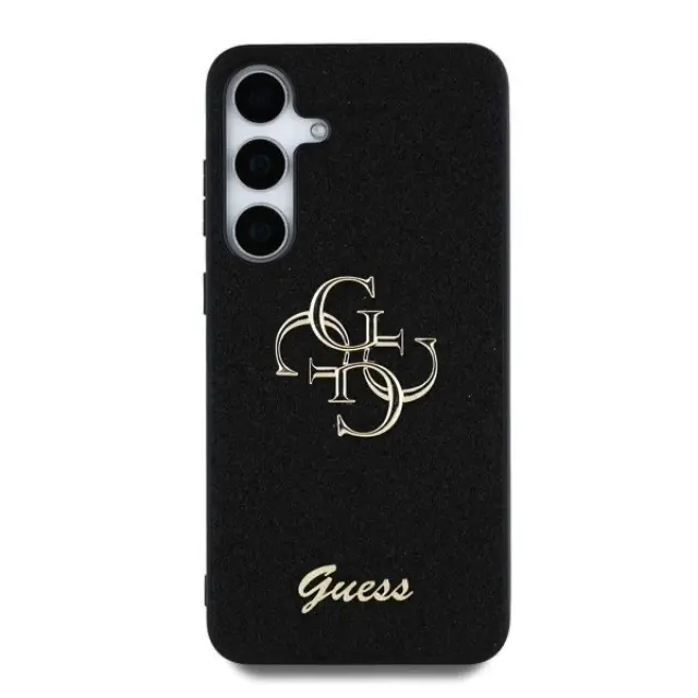 Guess PU Fixed Glitter 4G Metal Logo Case for Samsung Galaxy S25 Black 3