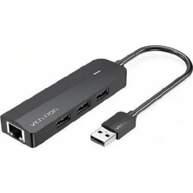 VENTION USB 2.0 3 Port Hub with USB-A / Ethernet Connection (CHPBB) (VENCHPBB)
