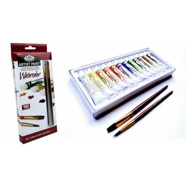Aquarelle Royal & Langnickel - σετ 12 χρώματα & 2 πινέλα 2