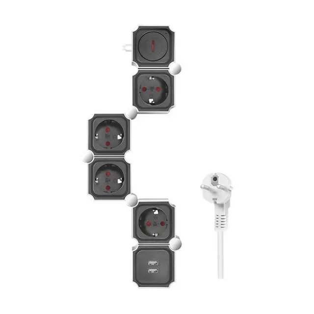 LogiLink Power Strip 4-socket 1.5m Black / White (LPS276U)