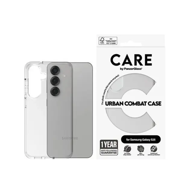 PanzerGlass Θήκη Κινητού Galaxy S25 CARE Flagship Case Clear with Clear Frame
