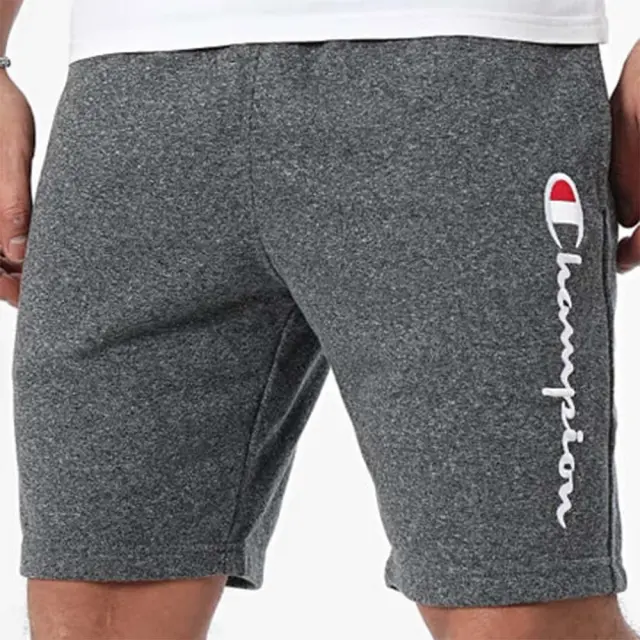 Champion Men's Comfort Fit Leg Script Logo Terry Shorts Γκρι Σκούρο 219904-EM516 (Champion) - Small