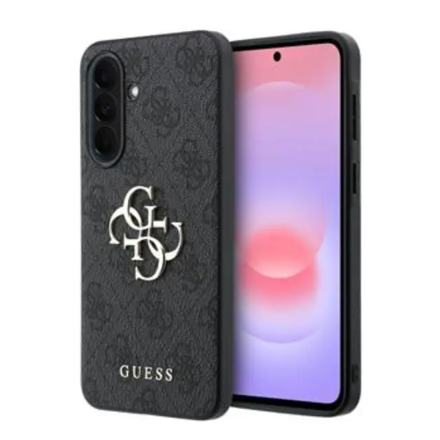 Guess PU 4G Metal Logo Case for Samsung Galaxy A37 Grey