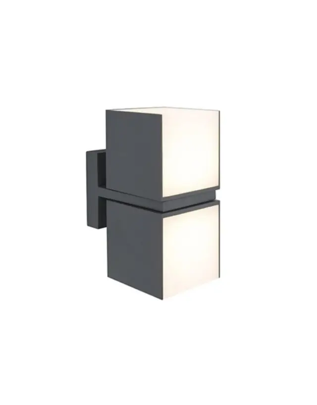 CUBA Wall Dark Grey 3000K (Warm White) Architectural Modern Moveable 2-Heads