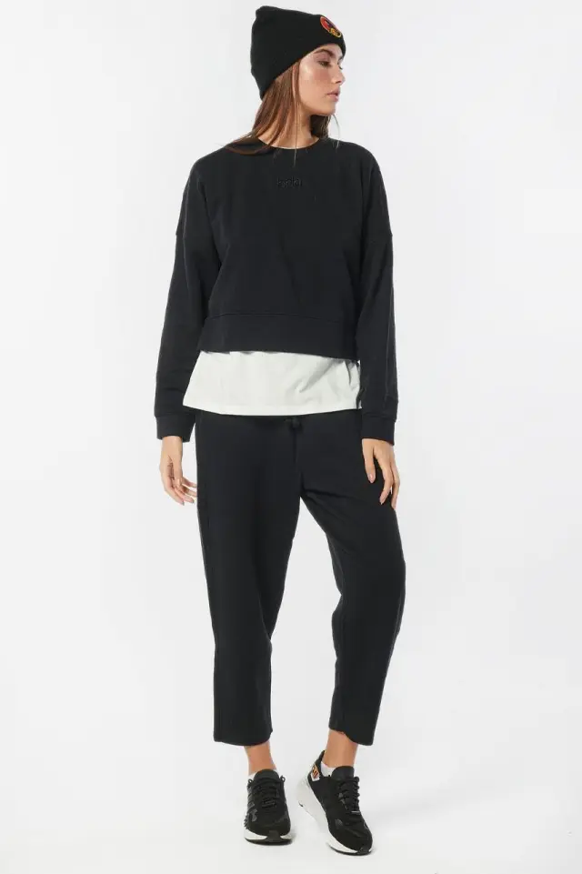 Body Action Oversized Fleece Sweatshirt (061227-01-Black) - Μαύρο - L 2